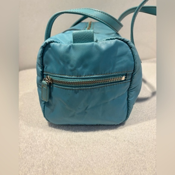 Franco Sarto Teal Blue Nylon Barrel Bag Shoulder Bag Handbag - Picture 4 of 11